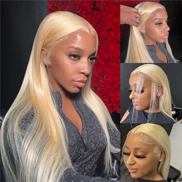 Streaks Heat Resistant Fiber Hair Synthetic Lace Front Wigs - #B-Blonde main image 6